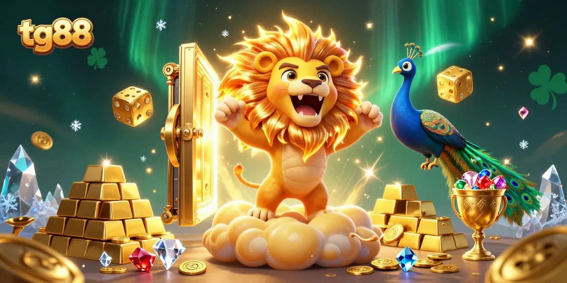 Experience thrilling wins with tg88 in this vibrant casino-themed illustration.