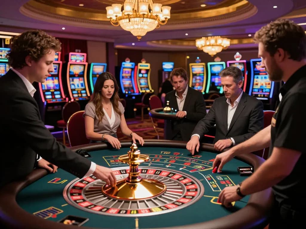 Experience the thrill of gambling at F168 with players strategically betting at a roulette table.
