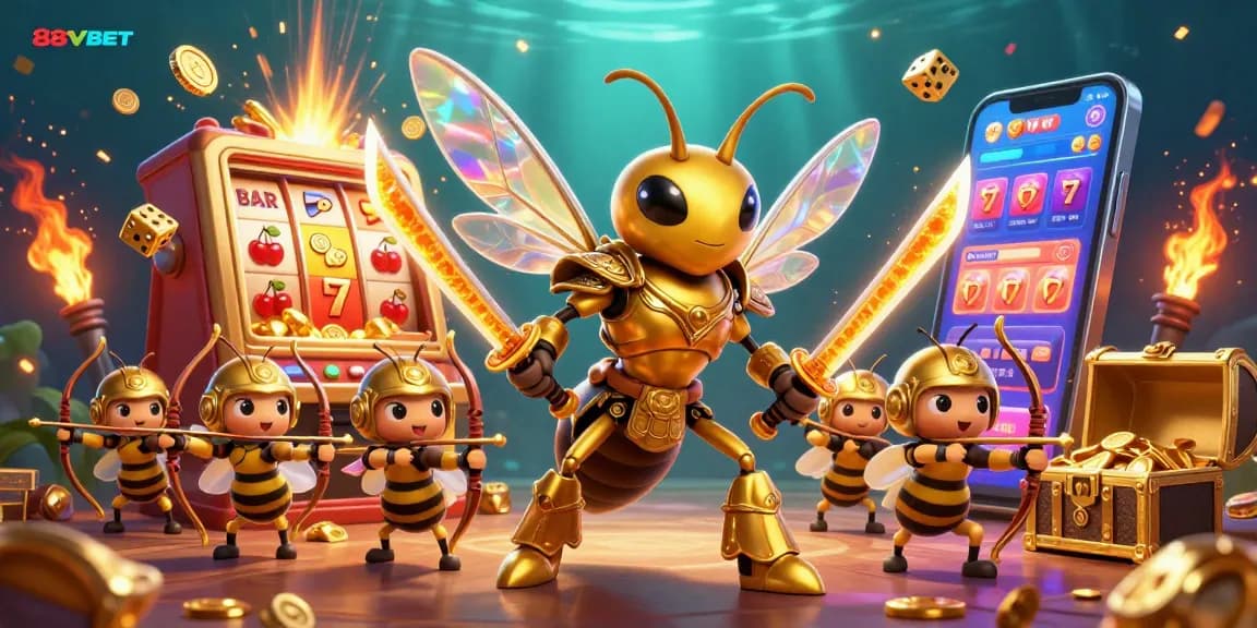 Win big at 88VBET with a vibrant 3D casino scene showcasing jackpots, golden dice, and immersive gameplay.