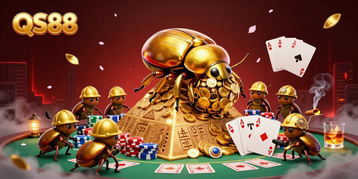 Experience the excitement of QS88 with dynamic casino imagery and vibrant characters.