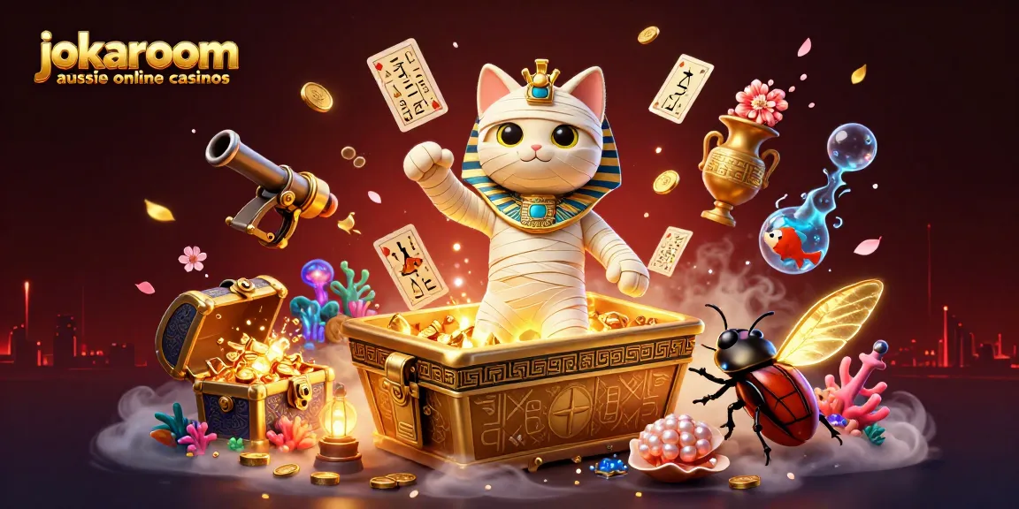 Engage with exciting jokaroom aussie online casinos featuring vibrant casino-themed 3D illustrations.