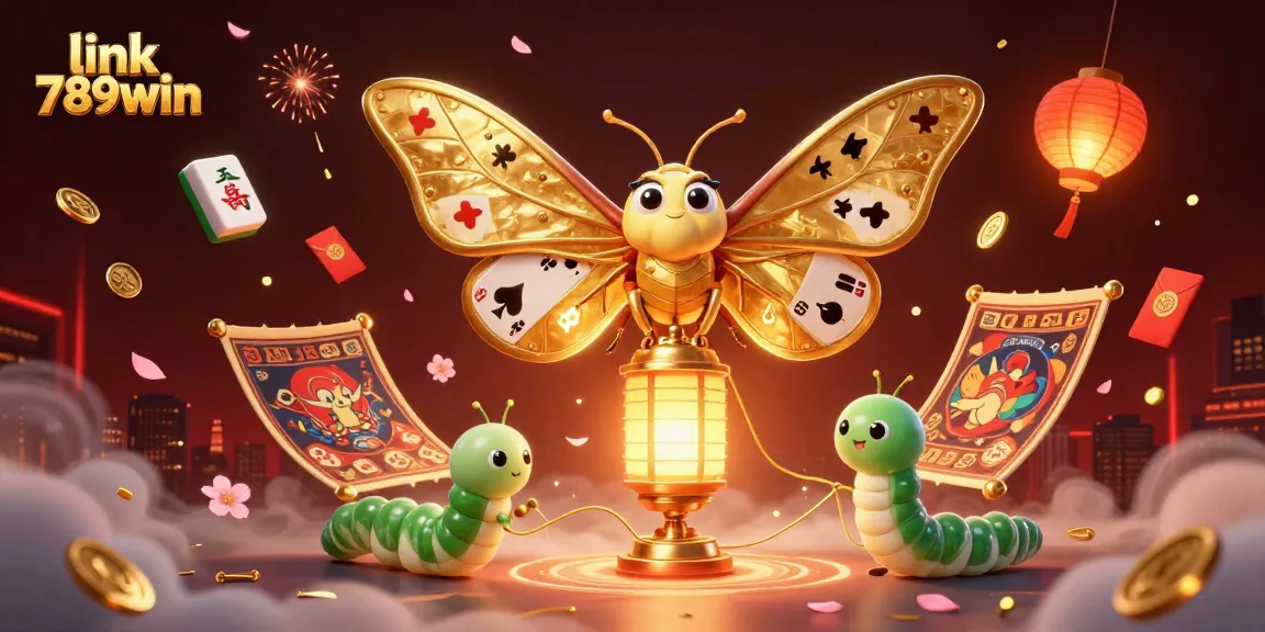 Experience the excitement of link 789win with vibrant casino scenes and golden elements in this dynamic illustration.