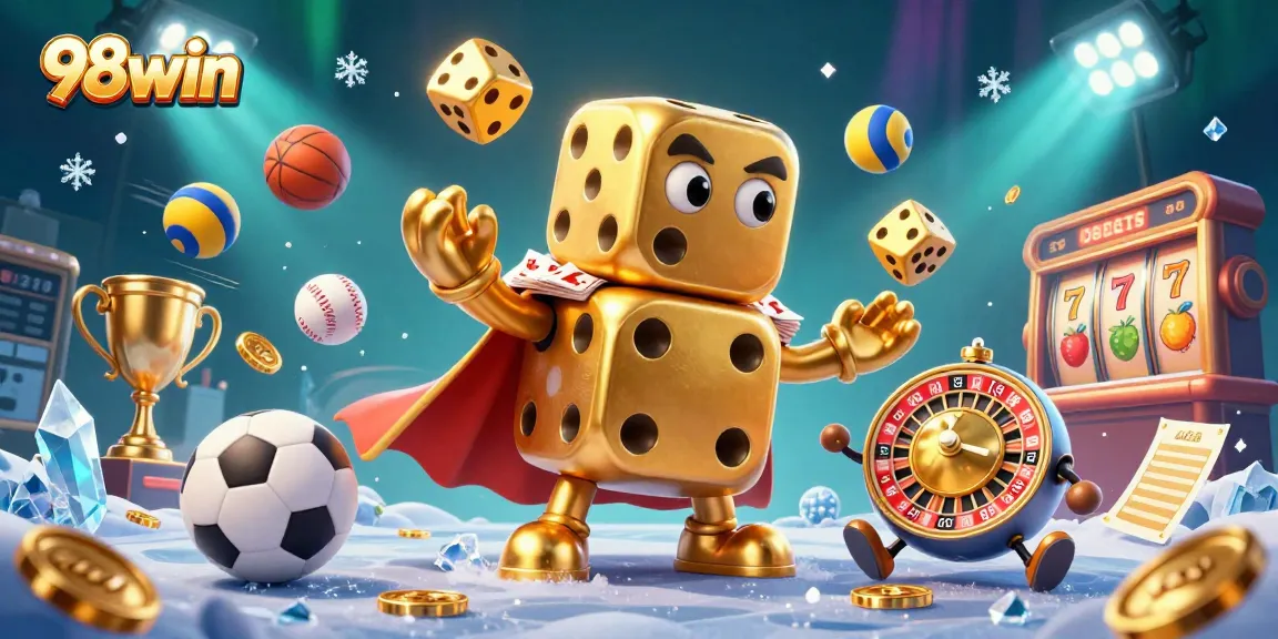 Experience thrilling gameplay at 98win, featuring lively characters, dynamic elements, and vibrant casino visuals.