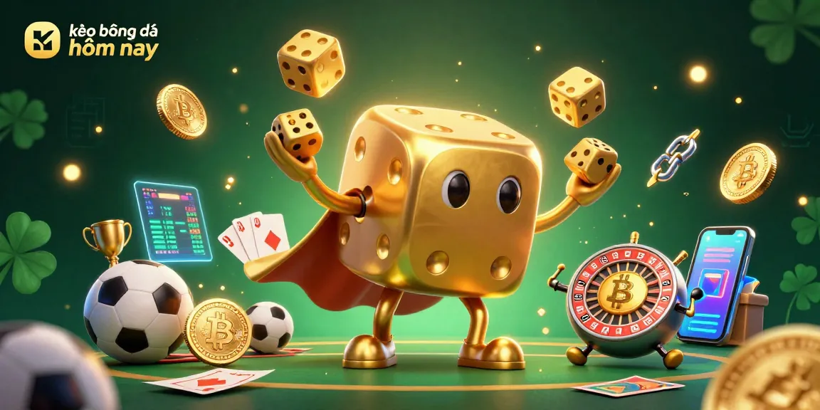 Experience thrilling kèo bóng đá hôm nay with dynamic sports elements and vibrant 3D graphics.
